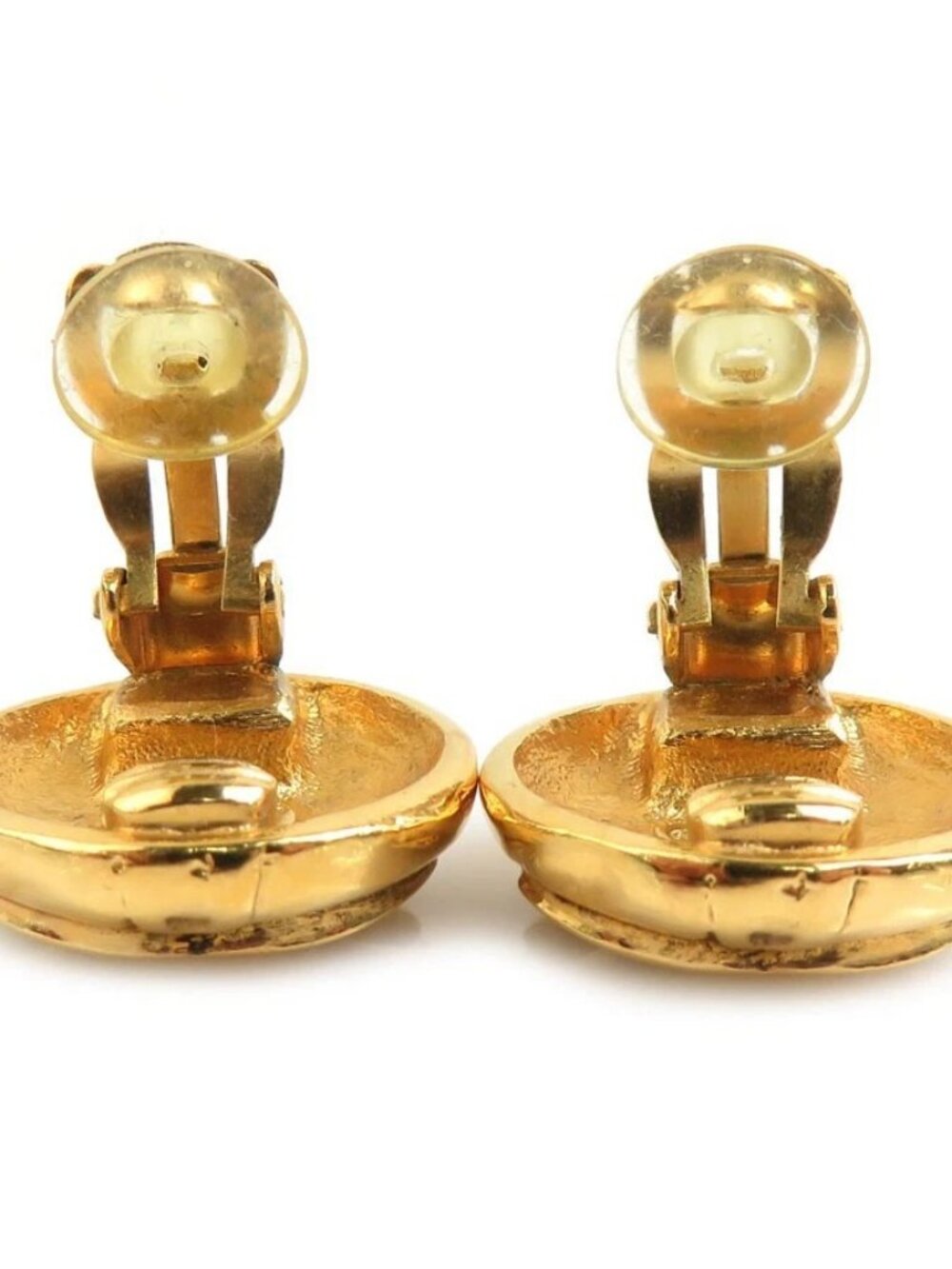 CHANEL Vintage CC Logo Clip on Earrings Gold Metal - Picture 5 of 7